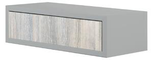 Mensola da Parete 1 Cassetto 45x13,4x20 cm in Fibra di Legno Lego Sasso e Rovere Grigio