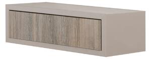 Mensola da Parete 1 Cassetto 45x13,4x20 cm in Fibra di Legno Lego Marrone e Rovere Moka