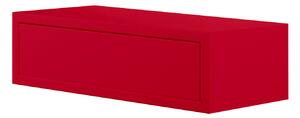Mensola da Parete 1 Cassetto 45x13,4x20 cm in Fibra di Legno Lego Rosso