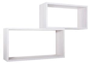 Set 2 Mensole Cubo da Parete Rettangolare in Fibra di Legno Bislungo Rovere Imperiale