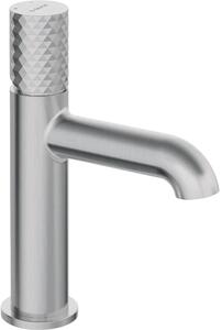 Rubinetto per lavabo Deante SILIA HEXA – Comando a manopola – Acciaio spazzolato – Rubinetto di design – Regolatore del getto mobile