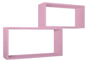 Set 2 Mensole Cubo da Parete Rettangolare in Fibra di Legno Bislungo Rosa Blush