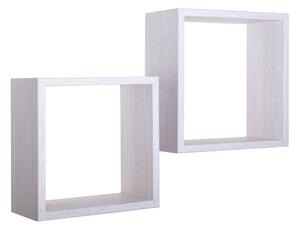 Set 2 Mensole Cubo da Parete Quadrato in Fibra di Legno Q-Bis Rovere Imperiale