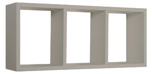 Mensola Rettangolare 3 Scomparti da Parete 70x30x15.5 cm in Fibra di Legno Tristano Marrone Talpa