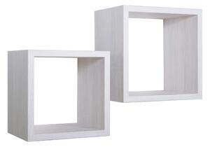 Set 2 Mensole Cubo da Parete Quadrato in Fibra di Legno Q-Bis Maxi Rovere Imperiale