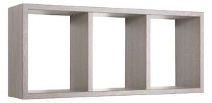 Mensola Rettangolare 3 Scomparti da Parete 70x30x15.5 cm in Fibra di Legno Tristano Rovere Grigio New