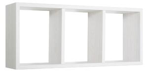 Mensola Rettangolare 3 Scomparti da Parete 70x30x15.5 cm in Fibra di Legno Tristano Rovere Sbiancato