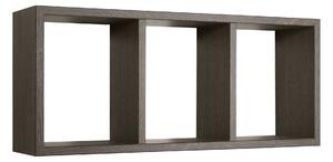 Mensola Rettangolare 3 Scomparti da Parete 70x30x15.5 cm in Fibra di Legno Tristano Rovere Scuro