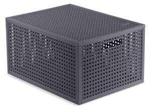 Scatola con coperchio grigio scuro in plastica riciclata 30x38x21 cm Kaya – Curver