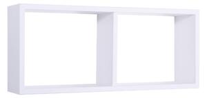 Mensola Rettangolare 2 Scomparti da Parete 70x30x15,5 cm in Fibra di Legno Morgana Bianco