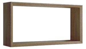 Mensola Cubo da Parete 70x35x15,5 cm in Fibra di Legno Artù Noce Segato