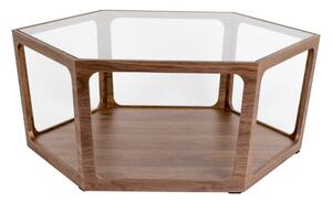 Tavolino da salotto colore naturale scuro con piano in vetro 80x92,5 cm Sita – Dutchbone
