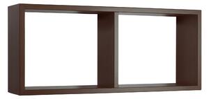Mensola Rettangolare 2 Scomparti da Parete 70x30x15,5 cm in Fibra di Legno Morgana Wengè