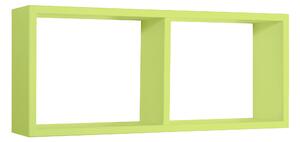 Mensola Rettangolare 2 Scomparti da Parete 70x30x15,5 cm in Fibra di Legno Morgana Verde