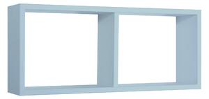 Mensola Rettangolare 2 Scomparti da Parete 70x30x15,5 cm in Fibra di Legno Morgana Blu Baltico