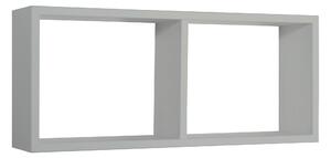 Mensola Rettangolare 2 Scomparti da Parete 70x30x15,5 cm in Fibra di Legno Morgana Grigio Sasso