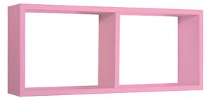 Mensola Rettangolare 2 Scomparti da Parete 70x30x15,5 cm in Fibra di Legno Morgana Rosa Blush