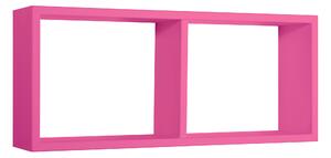 Mensola Rettangolare 2 Scomparti da Parete 70x30x15,5 cm in Fibra di Legno Morgana Fuxia