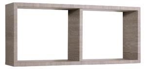 Mensola Rettangolare 2 Scomparti da Parete 70x30x15,5 cm in Fibra di Legno Morgana Rovere Moka