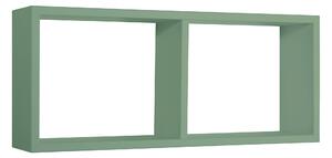 Mensola Rettangolare 2 Scomparti da Parete 70x30x15,5 cm in Fibra di Legno Morgana Verde Acqua Marina
