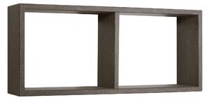 Mensola Rettangolare 2 Scomparti da Parete 70x30x15,5 cm in Fibra di Legno Morgana Rovere Scuro