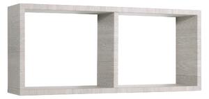 Mensola Rettangolare 2 Scomparti da Parete 70x30x15,5 cm in Fibra di Legno Morgana Rovere Grigio