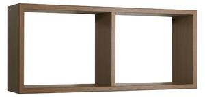 Mensola Rettangolare 2 Scomparti da Parete 70x30x15,5 cm in Fibra di Legno Morgana Rovere Tabacco