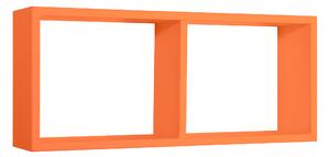 Mensola Rettangolare 2 Scomparti da Parete 70x30x15,5 cm in Fibra di Legno Morgana Arancio