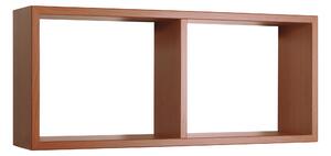 Mensola Rettangolare 2 Scomparti da Parete 70x30x15,5 cm in Fibra di Legno Morgana Ciliegio
