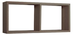 Mensola Rettangolare 2 Scomparti da Parete 70x30x15,5 cm in Fibra di Legno Morgana Noce Segato