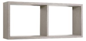 Mensola Rettangolare 2 Scomparti da Parete 70x30x15,5 cm in Fibra di Legno Morgana Rovere Grigio New