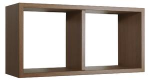 Mensola Rettangolare 2 Scomparti da Parete 70x30x23,7 cm in Fibra di Legno Morgana Maxi Rovere Tabacco