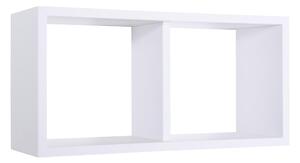 Mensola Rettangolare 2 Scomparti da Parete 70x30x23,7 cm in Fibra di Legno Morgana Maxi Bianco