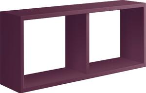 Mensola Rettangolare 2 Scomparti da Parete 70x30x15,5 cm in Fibra di Legno Morgana Viola Melanzana
