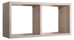 Mensola Rettangolare 2 Scomparti da Parete 70x30x23,7 cm in Fibra di Legno Morgana Maxi Rovere Naturale/Sagerau