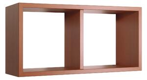 Mensola Rettangolare 2 Scomparti da Parete 70x30x23,7 cm in Fibra di Legno Morgana Maxi Ciliegio