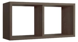 Mensola Rettangolare 2 Scomparti da Parete 70x30x23,7 cm in Fibra di Legno Morgana Maxi Noce