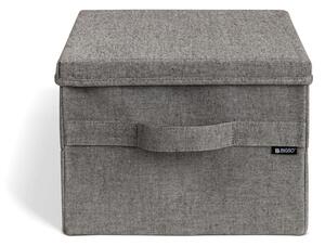 Scatola con coperchio grigia in tessuto 31x41x22 cm Soft Storage Medium – Bigso