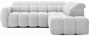 Divano angolare grigio chiaro allungabile/con contenitore (con penisola a destra/a L) e rivestimento in bouclé Falconn – ELTAP