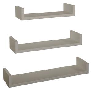 Set 3 Mensole da Parete 60-50-40x15,5x8 cm in Fibra di Legno Calamita Marrone Talpa