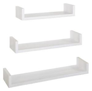 Set 3 Mensole da Parete 60-50-40x15,5x8 cm in Fibra di Legno Calamita Rovere Sbiancato