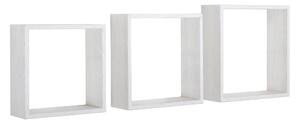 Set 3 Mensole da Parete Cubo in Fibra di Legno Incubo Slim Rovere Sbiancato