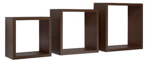 Set 3 Mensole da Parete Cubo in Fibra di Legno Incubo Wengè