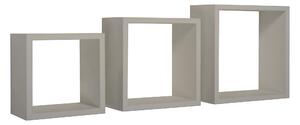 Set 3 Mensole da Parete Cubo in Fibra di Legno Incubo Marrone Talpa