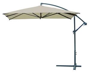 Ombrellone 3x3 In Acciaio Orientabile E Antivento Beige Con Palo Laterale Decentrato