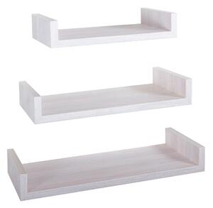 Set 3 Mensole da Parete 60-50-40x23,7x8 cm in Fibra di Legno Calamita Maxi Rovere Imperiale