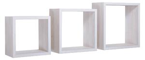 Set 3 Mensole da Parete Cubo in Fibra di Legno Incubo Rovere Imperiale