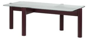 Tavolino da salotto burgundy con piano in vetro 55x105 cm Kob – noo.ma