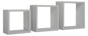 Set 3 Mensole da Parete Cubo in Fibra di Legno Incubo Grigio Sasso