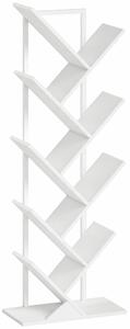 HOMCOM Libreria a 9 Livelli a Forma di Albero, Libreria Industriale Autoportante con Telaio in Acciaio, Unità di Stoccaggio per CD e DVD, Bianco | Aosom Italy